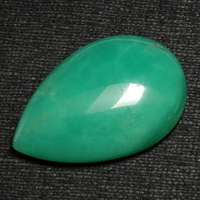 Crisoprasio naturale verde da 50,20 ct, taglio a pera, opaco