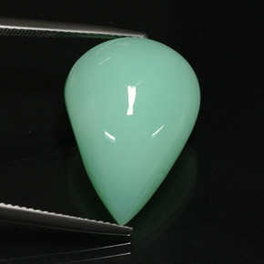 Crisoprasio naturale verde da 16,75 ct, trasparente, trasparente/traslucido
