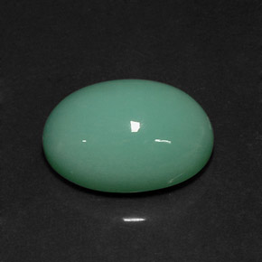 Crisoprasio naturale verde da 14,08 ct, taglio ovale, opaco