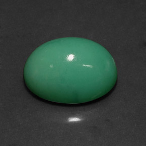 Crisoprasio naturale verde da 14,83 ct, taglio ovale, opaco