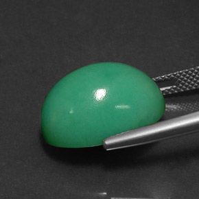 Crisoprasio naturale verde da 14,83 ct, taglio ovale, opaco