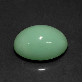 Crisoprasio verde naturale da 12,08 ct, taglio ovale, opaco
