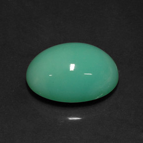 Crisoprasio naturale verde da 13,08 ct, taglio ovale, opaco