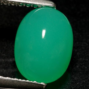 Crisoprasio naturale verde da 1,69 ct, trasparente, trasparente/traslucido