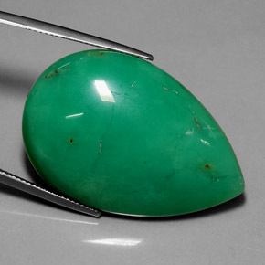 Crisoprasio naturale verde da 50,17 ct, taglio a pera, opaco