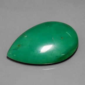 Crisoprasio naturale verde da 50,17 ct, taglio a pera, opaco