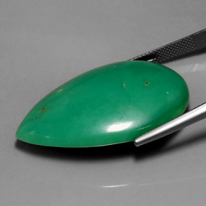 Crisoprasio naturale verde da 50,17 ct, taglio a pera, opaco