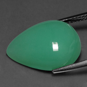 Crisoprasio Verde naturale da 9.70 ct, Forma a pera, Traslucido