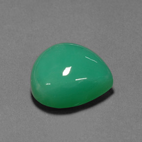 Crisoprasio naturale verde da 13,48 ct, taglio a pera, opaco