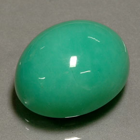 Crisoprasio naturale verde da 21,02 ct, taglio ovale, opaco