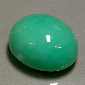 Crisoprasio naturale verde da 21,02 ct, taglio ovale, opaco