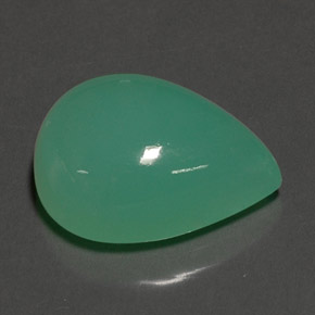 Crisoprasio naturale verde da 17,55 ct, taglio a pera, opaco