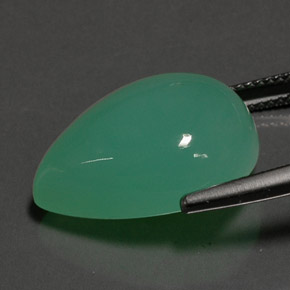 Crisoprasio naturale verde da 17,55 ct, taglio a pera, opaco