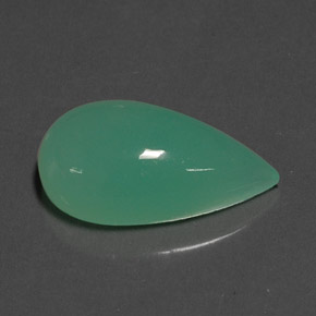 Crisoprasio naturale verde da 9,38 ct, taglio a pera, opaco