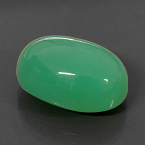 Crisoprasio naturale verde da 15,84 ct, taglio ovale, opaco