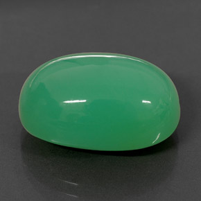 Crisoprasio naturale verde da 15,84 ct, taglio ovale, opaco