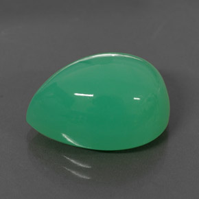 Crisoprasio naturale verde da 15,05 ct, taglio a pera, opaco