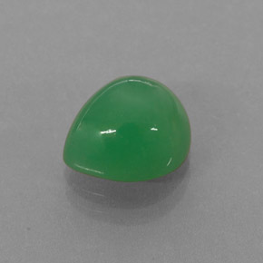 Crisoprasio naturale verde da 2,68 ct, taglio a pera, traslucido