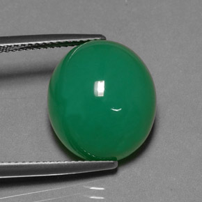 Crisoprasio Verde naturale da 12.49 ct, Taglio ovale, Traslucido