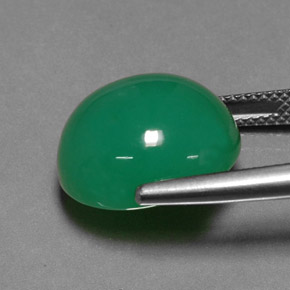 Crisoprasio Verde naturale da 12.49 ct, Taglio ovale, Traslucido