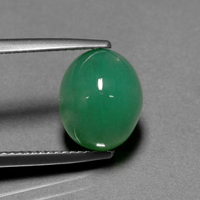 Crisoprasio Verde naturale da 4.53 ct, Taglio ovale, Traslucido