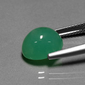 Crisoprasio Verde naturale da 4.53 ct, Taglio ovale, Traslucido