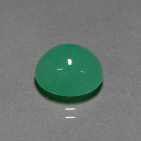 Crisoprasio naturale verde da 4,29 ct, taglio ovale, traslucido