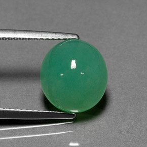 Crisoprasio naturale verde da 4,29 ct, taglio ovale, traslucido