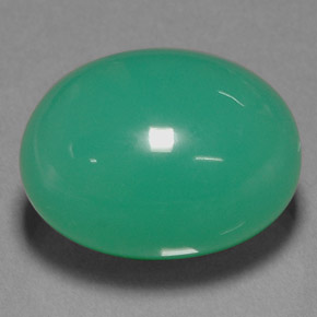 Crisoprasio naturale verde da 22,23 ct, taglio ovale, traslucido