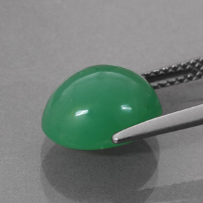 Crisoprasio Verde naturale da 4.20 ct, Taglio ovale, Opaco