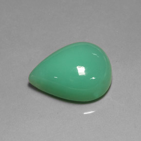 Crisoprasio naturale verde da 17,50 ct, taglio a pera, traslucido