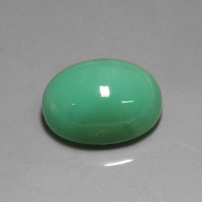 Crisoprasio naturale verde da 22,75 ct, taglio ovale, traslucido