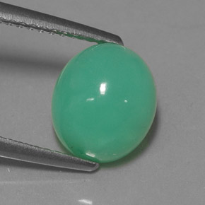 Crisoprasio Verde naturale da 3.08 ct, Taglio ovale, Traslucido
