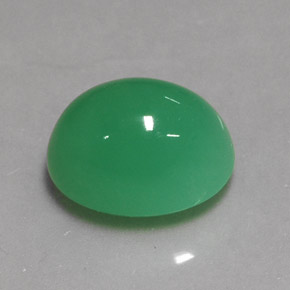 Crisoprasio naturale verde da 3,24 ct, taglio ovale, traslucido
