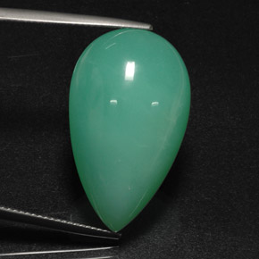 Crisoprasio Verde naturale da 29.44 ct, Forma a pera, Traslucido