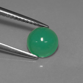 Crisoprasio Verde naturale da 1.13 ct, Taglio rotondo, Traslucido