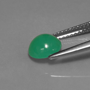 Crisoprasio Verde naturale da 1.13 ct, Taglio rotondo, Traslucido