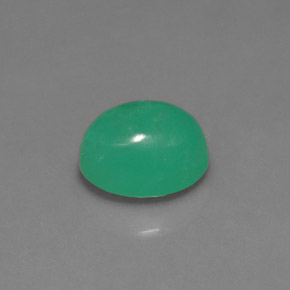 Crisoprasio naturale verde da 1,67 ct, taglio ovale, traslucido