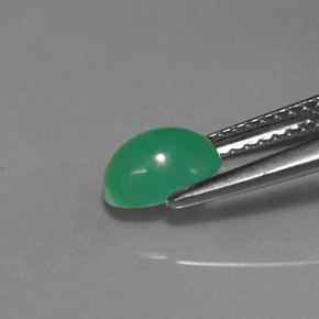 Crisoprasio Verde naturale da 0.92 ct, Taglio ovale, Traslucido