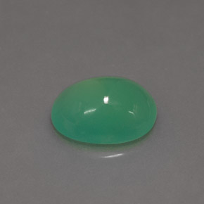 Crisoprasio naturale verde da 1,15 ct, taglio ovale, traslucido