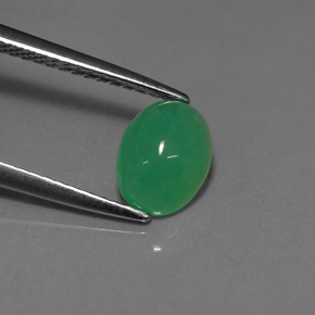 Crisoprasio Verde naturale da 1.29 ct, Taglio ovale, Traslucido