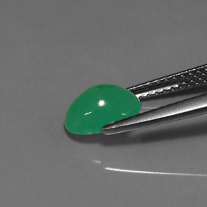 Crisoprasio Verde naturale da 1.29 ct, Taglio ovale, Traslucido