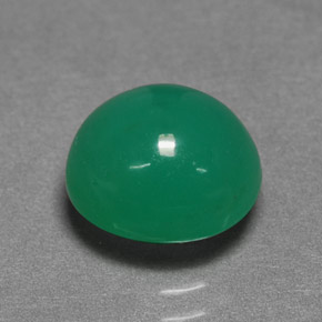 Crisoprasio naturale verde da 2,77 ct, taglio ovale, traslucido
