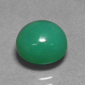 Crisoprasio naturale verde da 3,24 ct, taglio ovale, traslucido