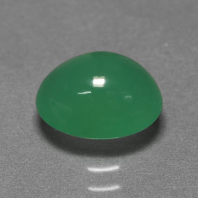 Crisoprasio naturale verde da 1,99 ct, taglio ovale, traslucido