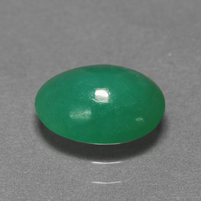 Crisoprasio naturale verde da 1,45 ct, taglio ovale, traslucido