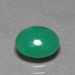 Crisoprasio naturale verde da 2,15 ct, taglio ovale, traslucido