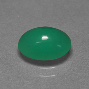 Crisoprasio naturale verde da 1,72 ct, taglio ovale, traslucido