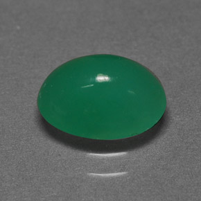 Crisoprasio verde naturale da 1,73 ct, taglio ovale, traslucido