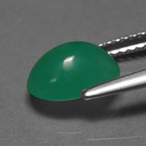Crisoprasio verde naturale da 1,73 ct, taglio ovale, traslucido